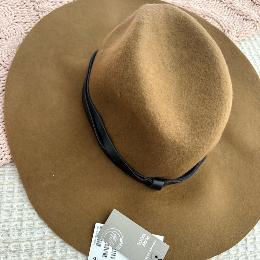 H&M Brown Wool Hat with Black Band